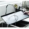 Scurgator de Vase, Doua niveluri, cu Suport Tacamuri si Pahare, Tavita Inclusa, Negru, 43 x 29 x 27 cm