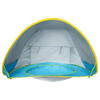Cort plaja pentru copii cu bazin integrat, POP UP, protectie UV si vant, albastru-galben, 65x115x80cm