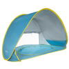 Cort plaja pentru copii cu bazin integrat, POP UP, protectie UV si vant, albastru-galben, 65x115x80cm