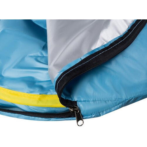 Cort plaja pentru copii cu bazin integrat, POP UP, protectie UV si vant, albastru-galben, 65x115x80cm
