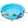 Piscina pentru copii, PVC, 3 Inele, 80 x 30 cm, 58 L, Albastru / Multicolor