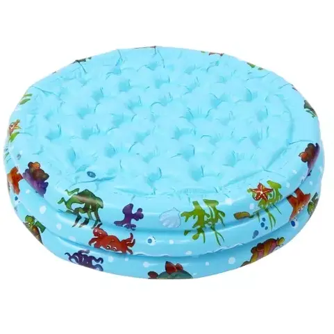 Piscina pentru copii, PVC, 3 Inele, 80 x 30 cm, 58 L, Albastru / Multicolor