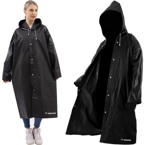 Pelerina de Ploaie Impermeabila , Lungime 110 cm, Confectionata din Material EVA, Prindere cu Capse, Gluga cu snur, Ideal pentru Camping, Drumetii, Pescuit