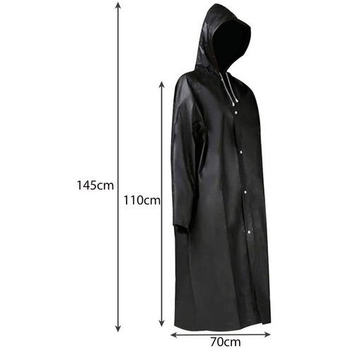 Pelerina de Ploaie Impermeabila , Lungime 110 cm, Confectionata din Material EVA, Prindere cu Capse, Gluga cu snur, Ideal pentru Camping, Drumetii, Pescuit
