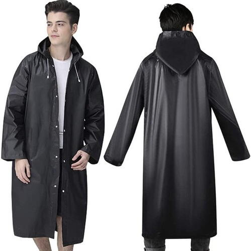 Pelerina de Ploaie Impermeabila , Lungime 110 cm, Confectionata din Material EVA, Prindere cu Capse, Gluga cu snur, Ideal pentru Camping, Drumetii, Pescuit