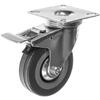 Set 4 roti pivotante industriale cu frana, rotire 360°, argintiu si gri