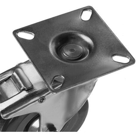 Set 4 roti pivotante industriale cu frana, rotire 360°, argintiu si gri