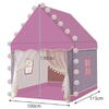 Cort de joaca pentru fetite cu lumini LED incluse, tip casa, cu ferestre, interior / exterior, 130 x 100 x 115 cm, Roz