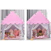 Cort de joaca pentru fetite cu lumini LED incluse, tip casa, cu ferestre, interior / exterior, 130 x 100 x 115 cm, Roz