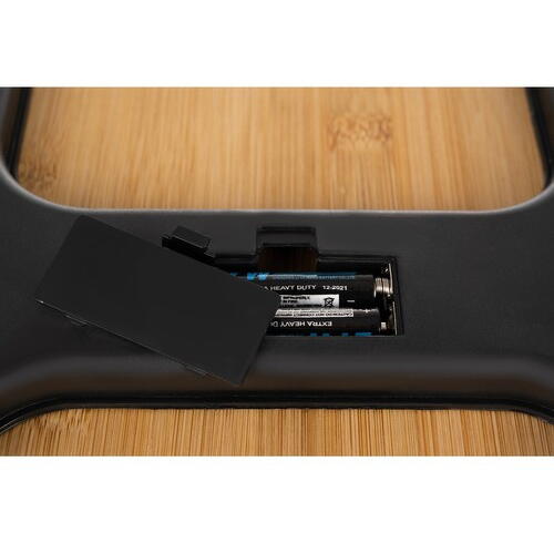 Cantar corporal electronic din bambus, Artemis, 180 kg, LCD, 28x28x3 cm, Oprire Automata