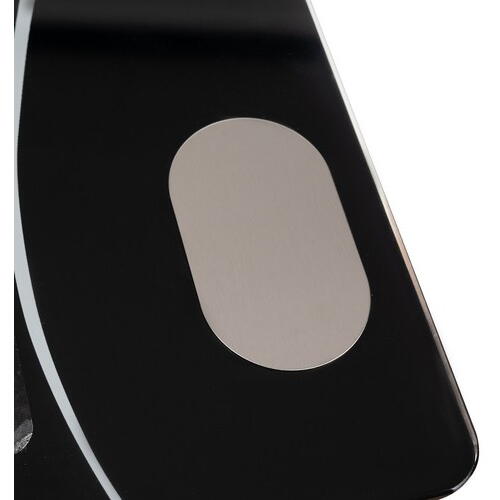 Cantar corporal inteligent, cu diagnostic si termometru, USB, Bluetooth, App pentru fitness, din sticla securizata, LCD, negru