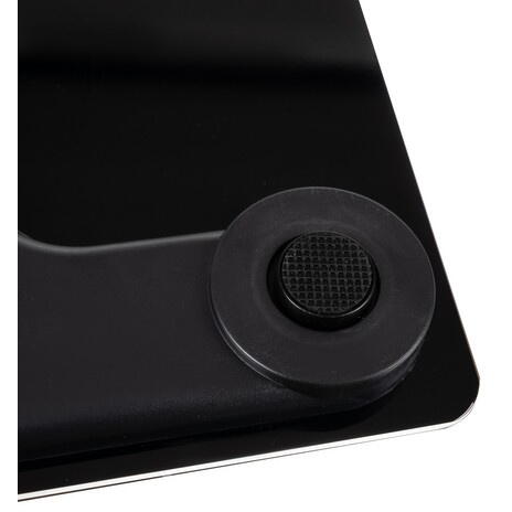 Cantar corporal inteligent, cu diagnostic si termometru, USB, Bluetooth, App pentru fitness, din sticla securizata, LCD, negru