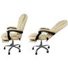 Scaun birou tip Fotoliu cu taburet, Ajustabil, Extensie membre inferioare, Piele ecologica, Otel, Crem