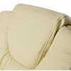 Scaun birou tip Fotoliu cu taburet, Ajustabil, Extensie membre inferioare, Piele ecologica, Otel, Crem