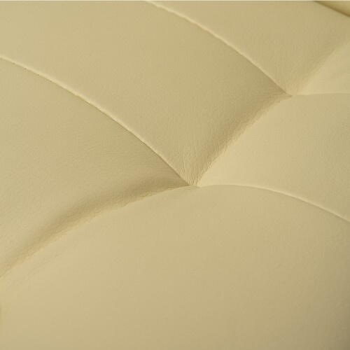 Scaun birou tip Fotoliu cu taburet, Ajustabil, Extensie membre inferioare, Piele ecologica, Otel, Crem