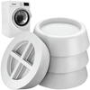 Set 4 suporti amortizare vibratii masina de spalat, frigider, antizgomot, antiderapant, Alb