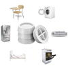 Set 4 suporti amortizare vibratii masina de spalat, frigider, antizgomot, antiderapant, Alb