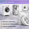 Set 4 suporti amortizare vibratii masina de spalat, frigider, antizgomot, antiderapant, Alb