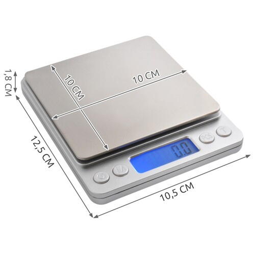 Cantar electronic de bucatarie, Digital Scale, Professional, Inalta precizie, 2000gr, Diviziune 0.1gr, Argintiu