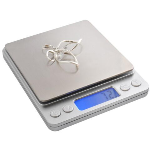 Cantar electronic de bucatarie, Digital Scale, Professional, Inalta precizie, 2000gr, Diviziune 0.1gr, Argintiu