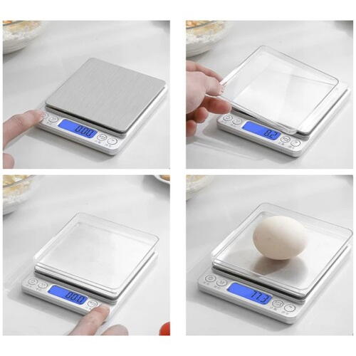 Cantar electronic de bucatarie, Digital Scale, Professional, Inalta precizie, 2000gr, Diviziune 0.1gr, Argintiu