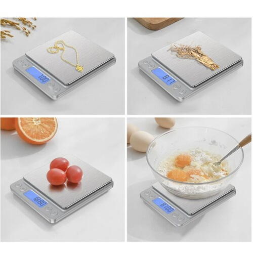 Cantar electronic de bucatarie, Digital Scale, Professional, Inalta precizie, 2000gr, Diviziune 0.1gr, Argintiu