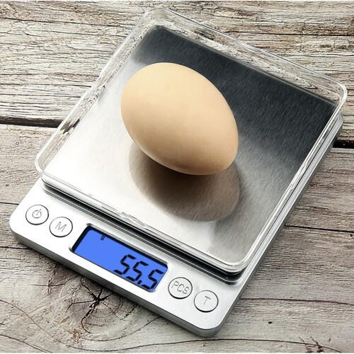 Cantar electronic de bucatarie, Digital Scale, Professional, Inalta precizie, 2000gr, Diviziune 0.1gr, Argintiu