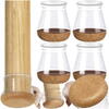 Set 4 protectii picioare mobilier, Anti-derapante, Silicon, Transparente, Rotunde