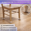 Set 4 protectii picioare mobilier, Anti-derapante, Silicon, Transparente, Rotunde