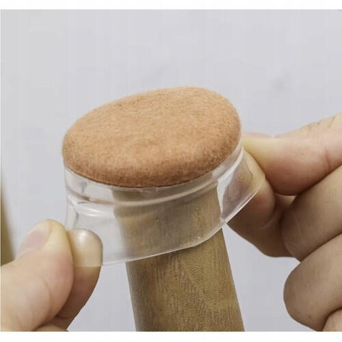 Set 4 protectii picioare mobilier, Anti-derapante, Silicon, Transparente, Rotunde