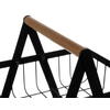 Cos pentru Fructe, cu doua etajere, servire, decor, din metal, maner din lemn, rezistenta ridicata, universal, aerisire ridicata, Negru
