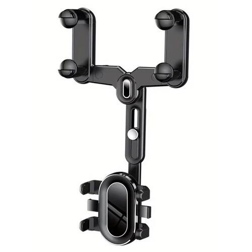 Suport pentru telefon, montare pe oglinda retrovizoare, rotativ la 360 grade, reglare inaltime si latime
