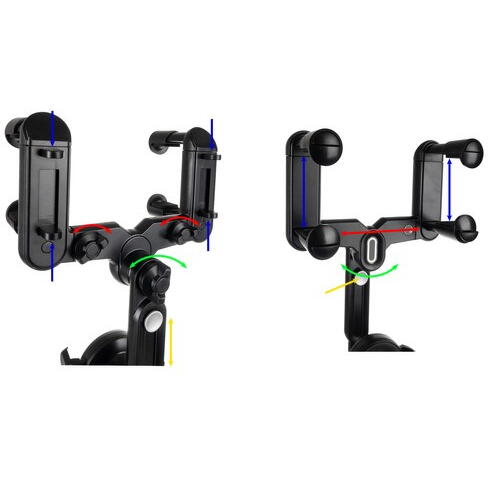Suport pentru telefon, montare pe oglinda retrovizoare, rotativ la 360 grade, reglare inaltime si latime