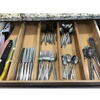 Set 4 organizatoare reglabile pentru sertar, Bambus, pentru baie/bucatarie/dormitor, sistem antialunecare, Natur