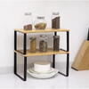 Set 2 Rafturi, Extensibile, Multifunctionale, Diverse Moduri De Aranjare Pentru Bucatarie, Birou, Baie, Bambus/Otel