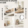 Set 2 Rafturi, Extensibile, Multifunctionale, Diverse Moduri De Aranjare Pentru Bucatarie, Birou, Baie, Bambus/Otel