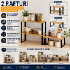 Set 2 Rafturi, Extensibile, Multifunctionale, Diverse Moduri De Aranjare Pentru Bucatarie, Birou, Baie, Bambus/Otel