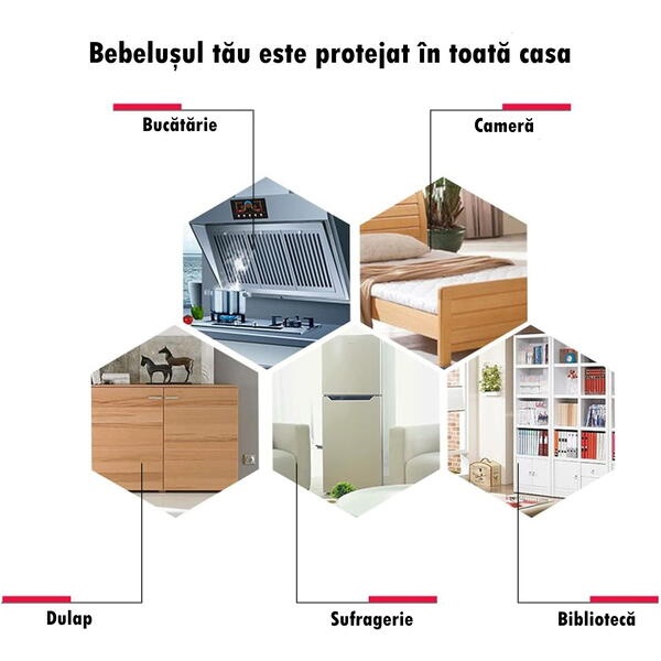 Set 12 Protectie de colt din silicon, transparent, 4x4cm