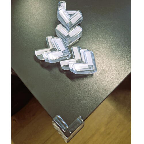 Set 12 Protectie de colt din silicon, transparent, 4x4cm