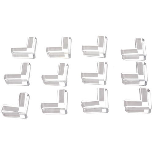 Set 12 Protectie de colt din silicon, transparent, 4x4cm