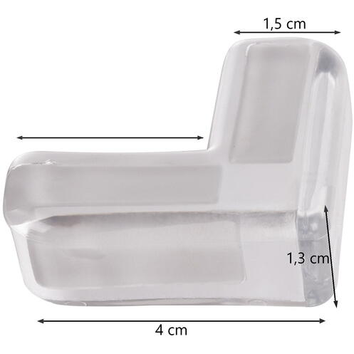 Set 12 Protectie de colt din silicon, transparent, 4x4cm