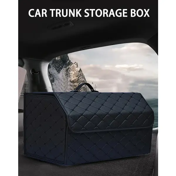 Organizator de portbagaj auto, Cutie depozitare Pliabila cu Maner 40x30x30cm