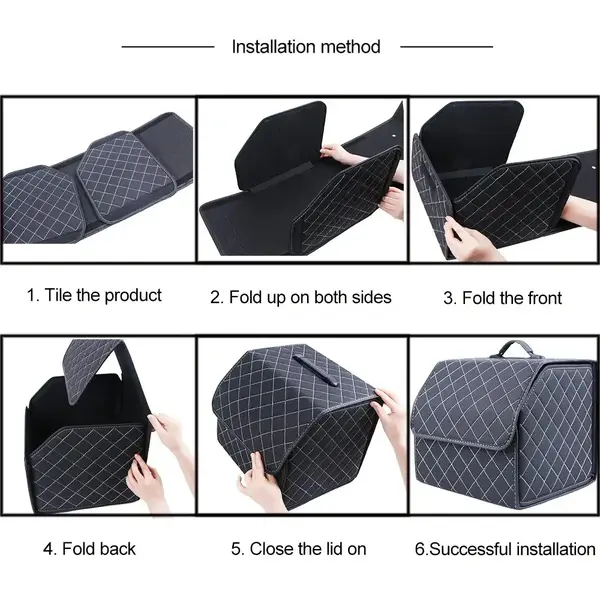Organizator de portbagaj auto, Cutie depozitare Pliabila cu Maner 55x30x30cm