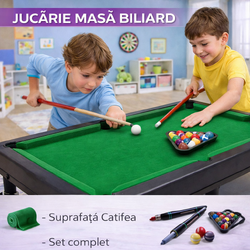 Masa de biliard pentru copii, cu tacuri si bile incluse, 55x33cm