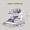Premergator Reglabil pentru Bebelusi cu Varsta intre 12-18 Luni, Antemergator, Spatar Ergonomic, Pliabil cu 3 Jucarii, Material Respirabil, Greutatea Maxima Suportata 30 kg, Gri