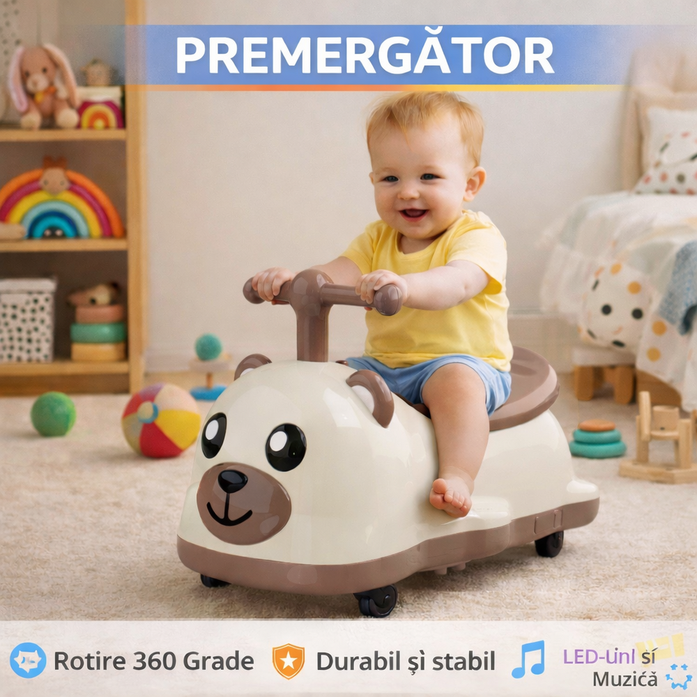 SMARTECH Premergator tip Masinuta pentru copii, Cu Muzica si Iluminat, 4 Roti 360Grade