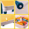 Masa tip Lego pentru copii, cu 4 cutii depozitare jucarii, 262 piese tip Lego, Ajustabila