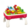 Masuta de joaca pentru copii, Multifunctionala 2 in 1, Tabla de Colorat, 5 Markere, Burete, 58 Cuburi Incluse, Rosu