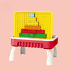 Masuta de joaca pentru copii, Multifunctionala 2 in 1, Tabla de Colorat, 5 Markere, Burete, 58 Cuburi Incluse, Rosu
