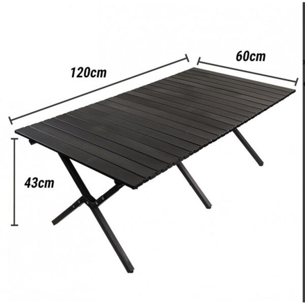 Masa pliabila pentru camping si gradina, PVC, Picioare Aluminiu, Husa Inclusa, 120x60 CM
